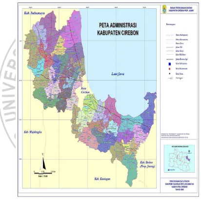 Gambar 3.1 Peta Administrasi Kabupaten Cirebon 