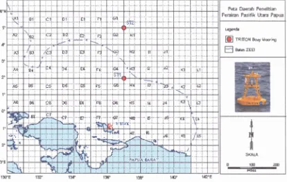 Gambar 5. Peta daerah penelitian dan stasiun TRITON Bouy Mooring di perairan Utara Papua