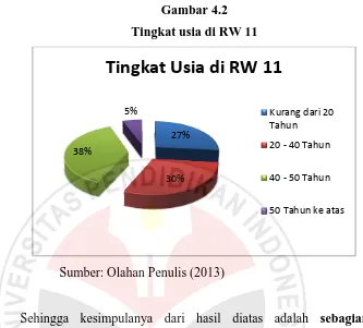 Gambar 4.2 Tingkat usia di RW 11 