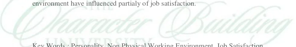 table 3,19, it can concluded that personality and non physical working 