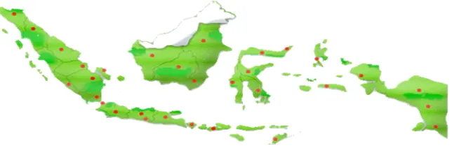 Gambar 2  Peta penyebaran penyakit AI di Indonesia (Pusat   Informasi dan Keamanan Hayati, Badan Karantina Pertanian Departemen Pertanian 2007)