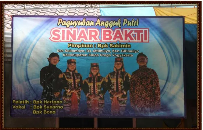 Gambar 1. Poster/ Banner Sanggar Tari Angguk Putri Sinar Bakti di  Desa Jatimulyo, Kecamatan Girimulyo, Kabupaten Kulon Progo