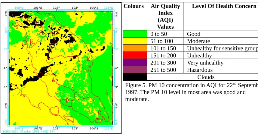 Figure 4. PM 10 in AQI versus satellite reflectance in percentage. Linear regression trend is shown inblack line
