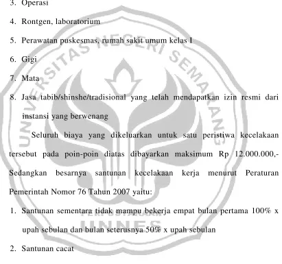 Tabel yang dimaksudkan adalah tabel jenis cacat dan besarnya