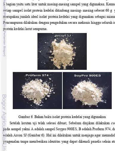 Gambar 6  Bahan baku isolat protein kedelai yang digunakan 
