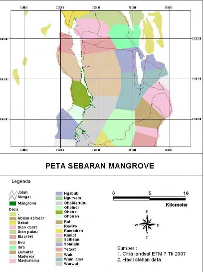 Gambar 13  Peta sebaran mangrove di Nuhuroa 