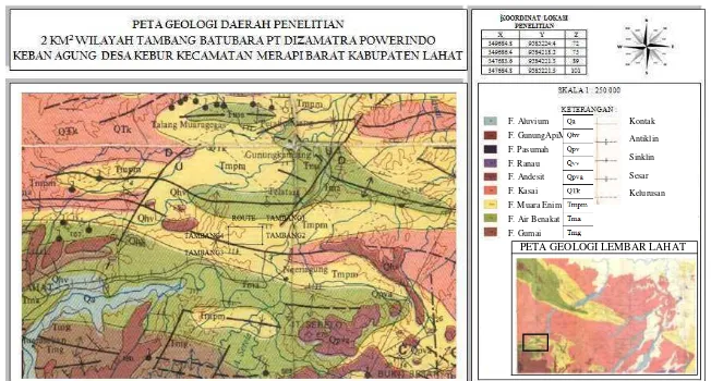Gambar 3. Geologi daerah penelitian (PT. Dizamatra Powerindo) 