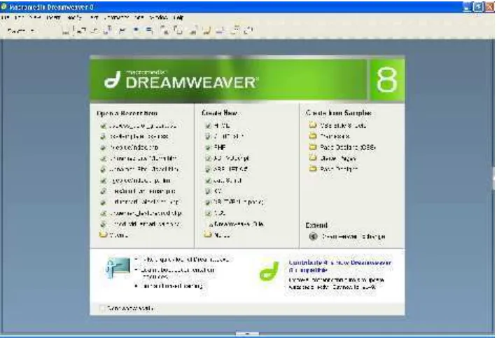 Gambar 2.4 Tampilan awal Dreamwaver
