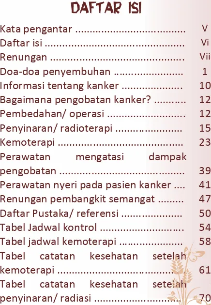 Tabel Jadwal kontrol ............................. 