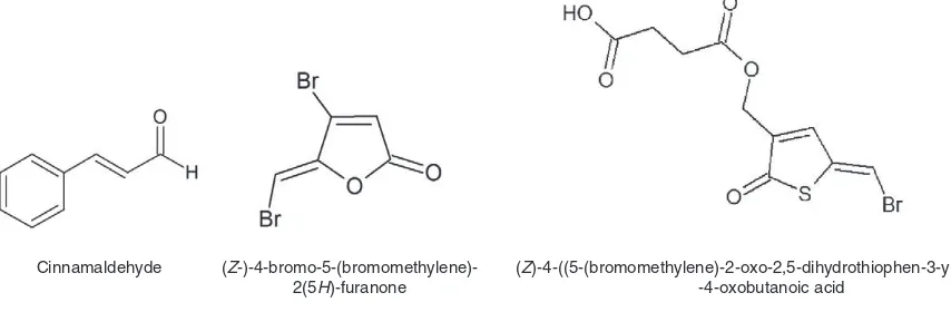 Fig. 1. Structure of the quorum sensing-disrupting agents used in this study.