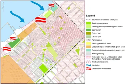 Figure 5.Figure 5.  Current situation of the selected section and evaluation.Current situation of the selected section and evaluation