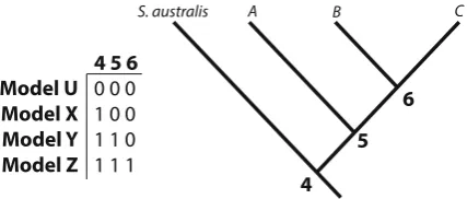 Fig. 2 Species delimitation models on a fully resolved guideYang & Rannala,tree generated from *BEAST