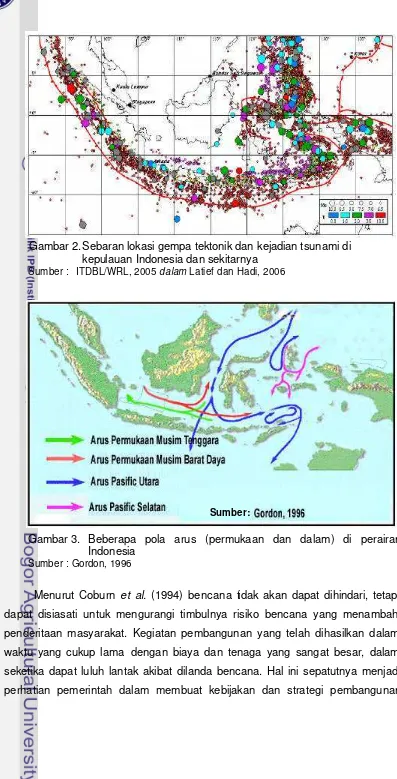 Gambar 2. Sebaran lokasi gempa tektonik dan kejadian tsunami di 