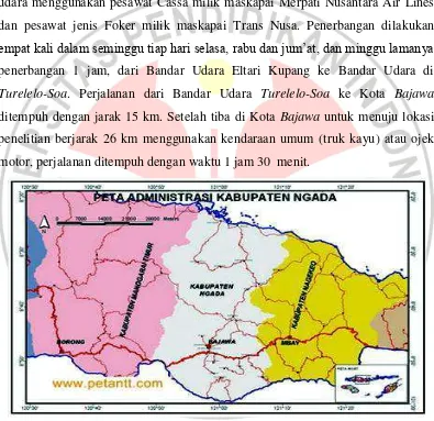 Gambar 1.2. Peta Kabupaten Ngada. Kabupaten Ngada terletak ditengah Pulau Flores, lokasi penelitian di Kec