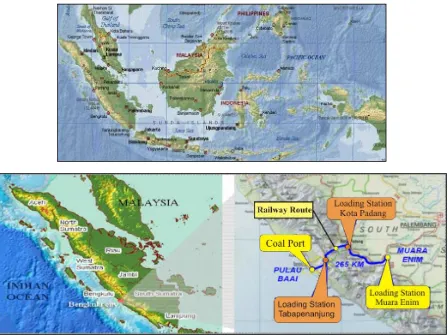 Figure 1. Coal Port and Railway Route from Muara Enim to Bengkulu, Indonesia 