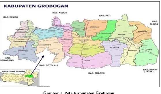 Tabel 2. Jumlah penduduk Kabupaten Grobogan menurut jenis kelamin 