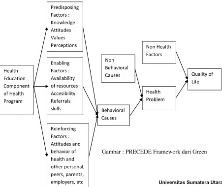 Gambar : PRECEDE Framework dari Green 