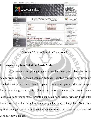 Gambar 2.3. Area Tampilan Dasar Joomla 