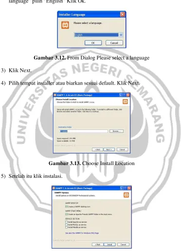 Gambar 3.12. From Dialog Please select a language 