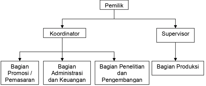 Gambar 5. Struktur organisasi unit usaha CV. ”X” 