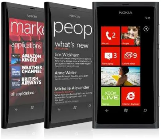 Gambar 3. Tampilan Desain Metro pada Windows Phone 7 
