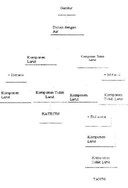 Gambar 6. Proses pemurnian gambir untuk mendapatkan katekin murni dan tanin (Nazir, 2001) 