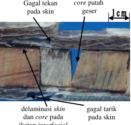 Gambar 5.  Permukaan PatahCore Melintang