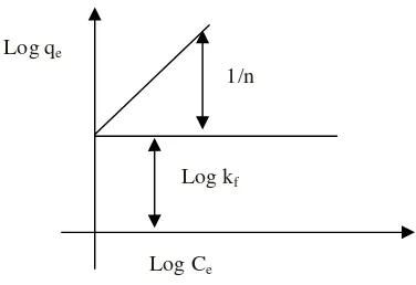 Gambar 6. Model isoterm adsorpsi Freundlich (Rousseau, 1987).