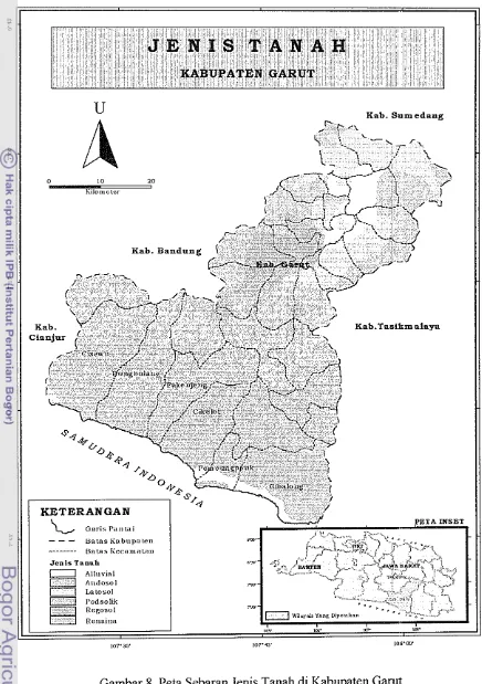 Gambar 8. Peta Sebaran Jenis Tanah di Kabupaten Garut 