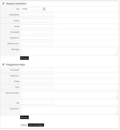 Gambar 5.12 Form Input Data Pelamar 