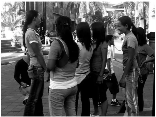 Figure 6.Local young women using the memorial as a meeting place,2010. Photo: Belinda Lewis.