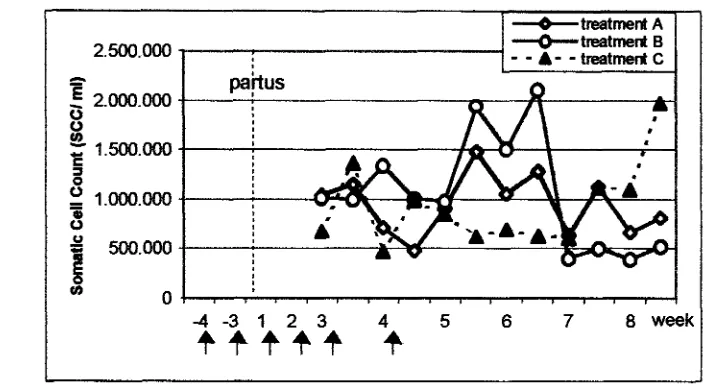 Figure 2. Figure 2. The effed of homeopathic treatments to the profile of somati cell counts 