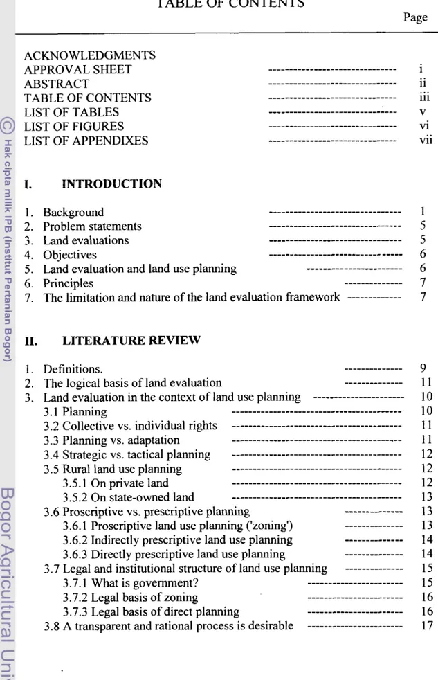 TABLE  OF CONTENTS  Page  ACKNOWLEDGMENTS  APPROVAL SHEET  ABSTRACT  TABLE OF CONTENTS  LIST OF TABLES  LIST OF FIGURES  LIST OF APPENDIXES  ..............................