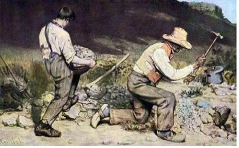 Gambar 1. Lukisan karya Gustav Courbet “The Stone Breaker” (1849) Sumber: http://www.gustave-courbet.com 