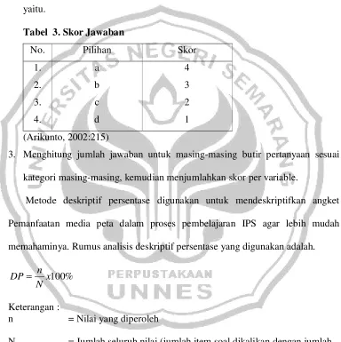Tabel  3. Skor Jawaban
