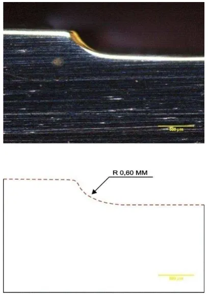 Gambar 25.  Foto makro profil dinding samping dengan waktu celup 60 menit 