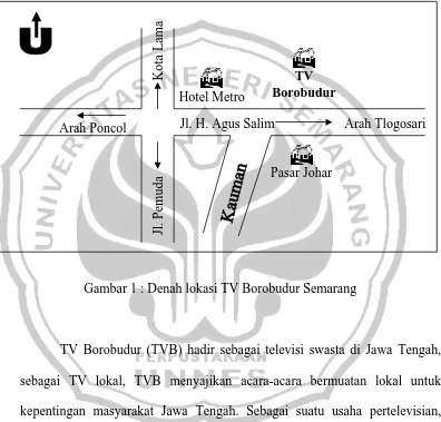 Gambar 1 : Denah lokasi TV Borobudur Semarang 