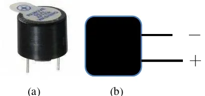 Gambar 2.9 Buzzer (a) bentuk fisik dan (b) alokasi pin [6] 