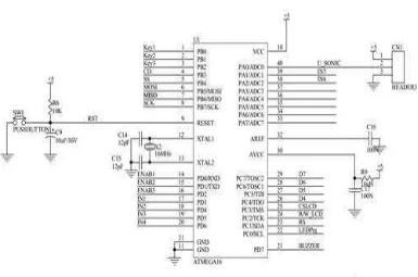 Gambar 3.4 Sistem Minimum Mikrokontroler AVR ATmega16 