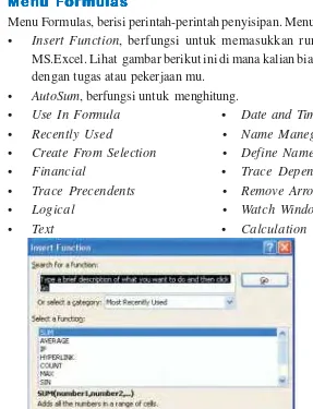 Gambar 5.15Insert function yang ada di MS. Excel 2007Sumber : Penerbit