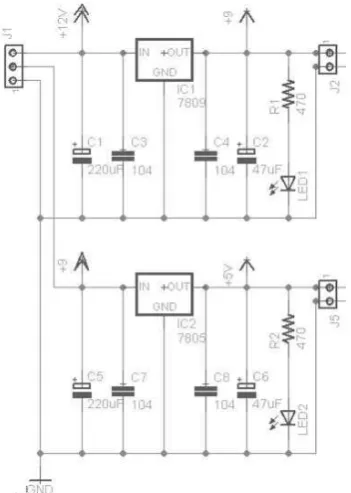Gambar 4.11 Skematik Rangkaian  Power Supply 