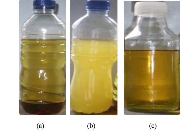 Gambar 20.    Perbandingan biodiesel pada tahap transesterifikasi, pencucian, 