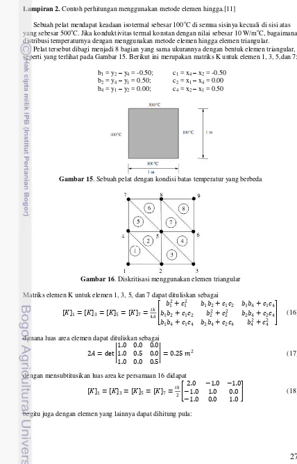 Gambar 16 . Diskritisasi menggunakan elemen triangular 