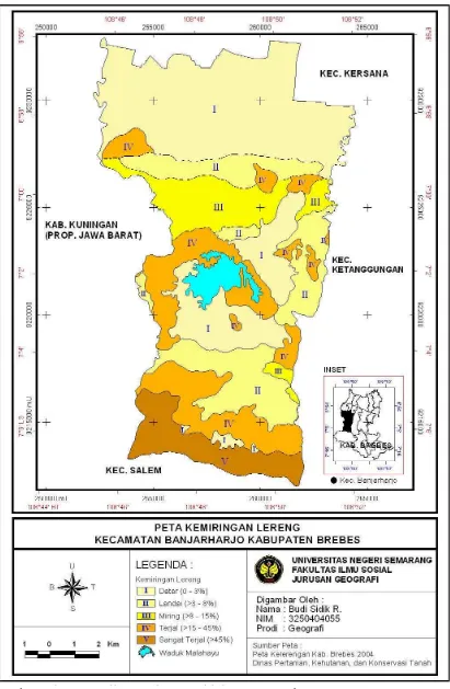 Gambar 4.3. Peta Kemiringan Lereng Kecamatan Banjarharjo