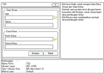 Gambar 3.49 Rancangan Tampilan Ubah Data Pembagian Kelas