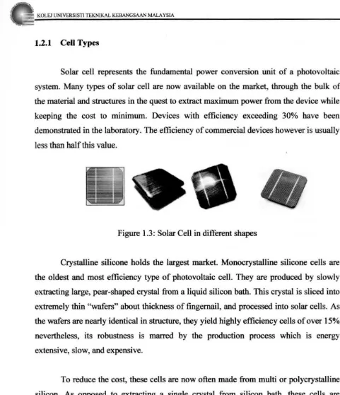 Figure 1.3: Solar Cell in different shapes 