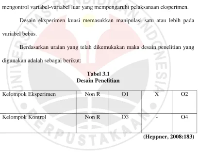 Tabel 3.1 Desain Penelitian 