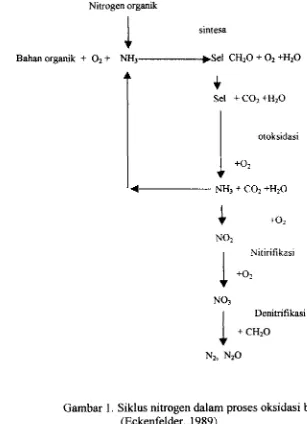 Gambar 1. Siklus nitrogen dalam proses oksidasi biofogis 