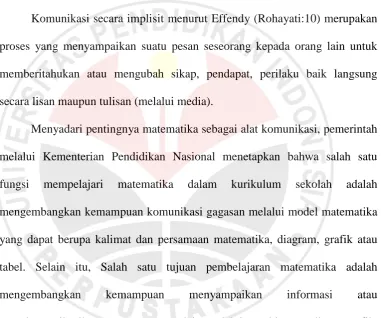 tabel. Selain itu, Salah satu tujuan pembelajaran matematika adalah 