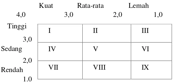 Gambar 2. Ilustrasi Matriks Internal Eksternal (IE)